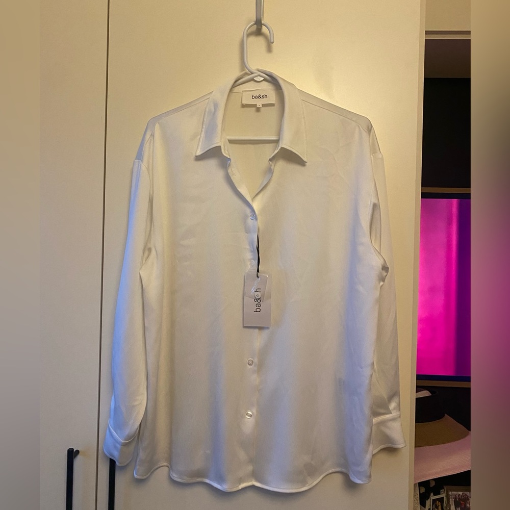 ba&sh dress shirt in ecru size 2 (medium)